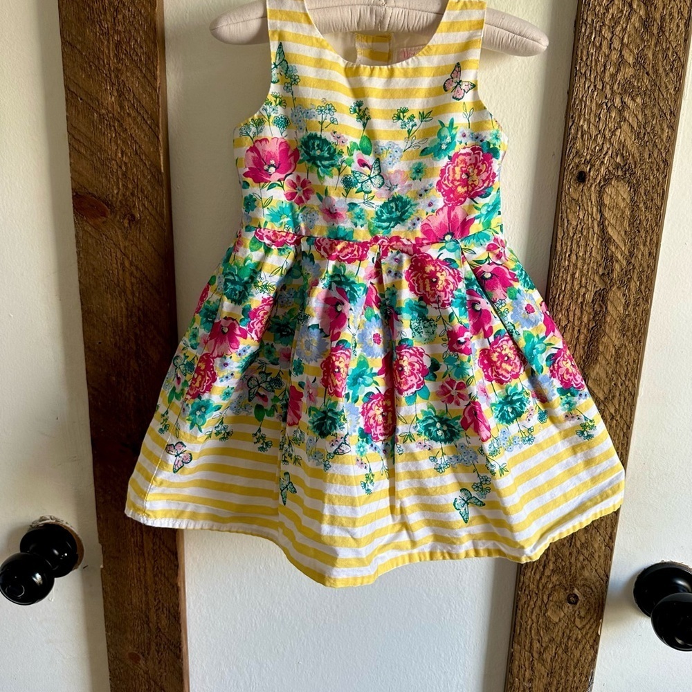 Vintage Youngland 2T Toddler Girl Sleeveless Floral Formal layered Dress